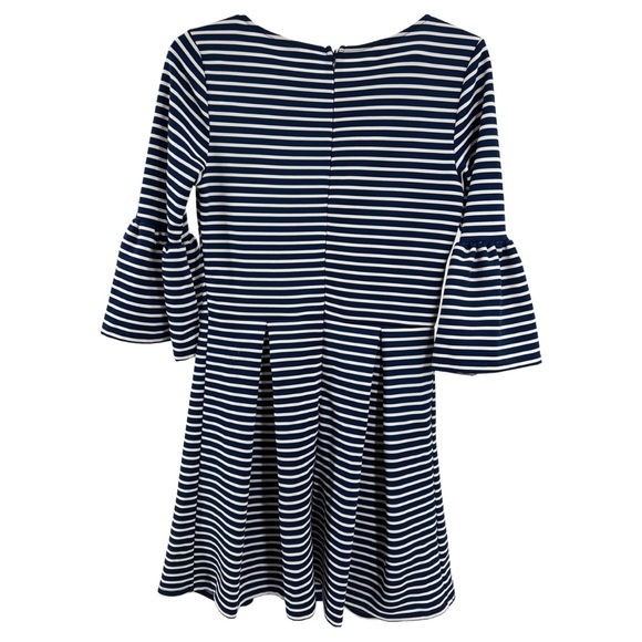 Altar’d State M navy white striped flare sleeve fit and flare flirty girly party - Picture 2 of 8